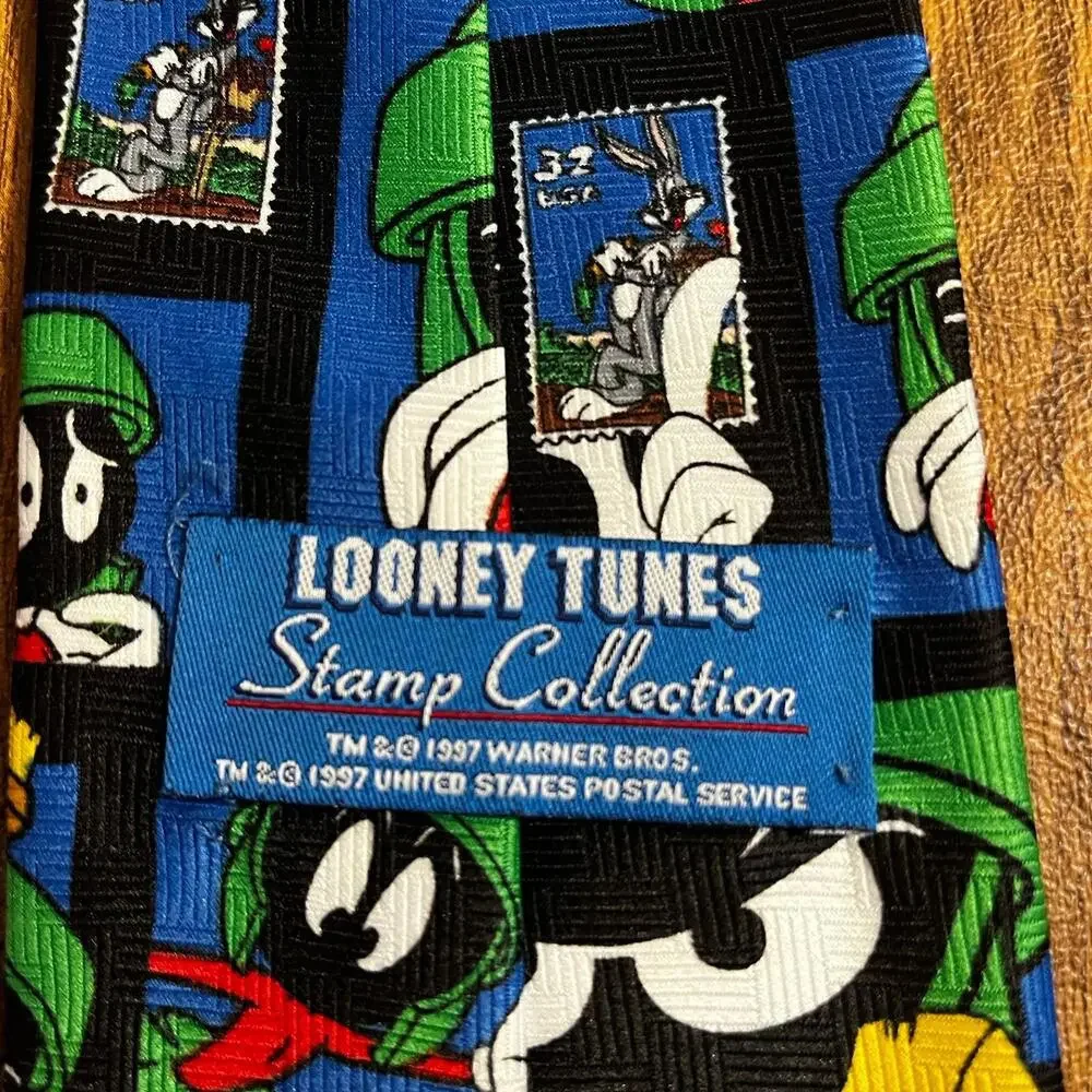 Vintage Looney Tunes‎ Lot of 2 Neck Ties 1997 USPS Stamp Collection 90's
